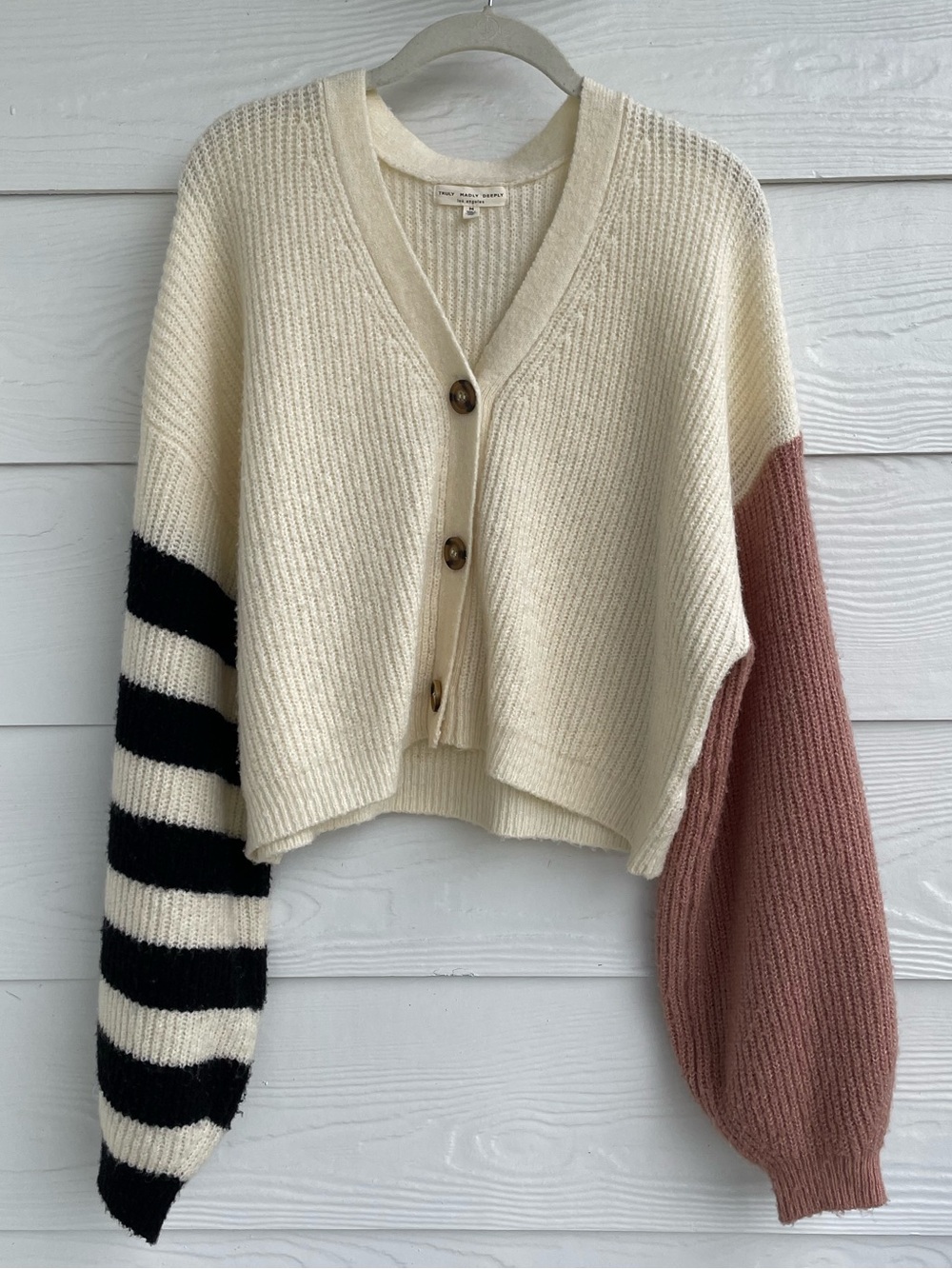 Urban Outfitters Truly Madly Deeply Piper Slouchy Balloon Sleeve Cardigan